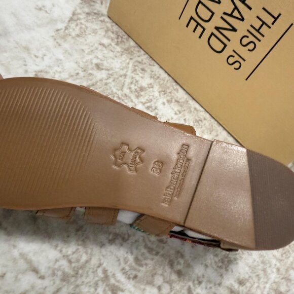 laidbacklondon Sandals Womens Size 7.5 Brown Lauri Flat Beaded Gladiator EU 38 - Picture 7 of 14